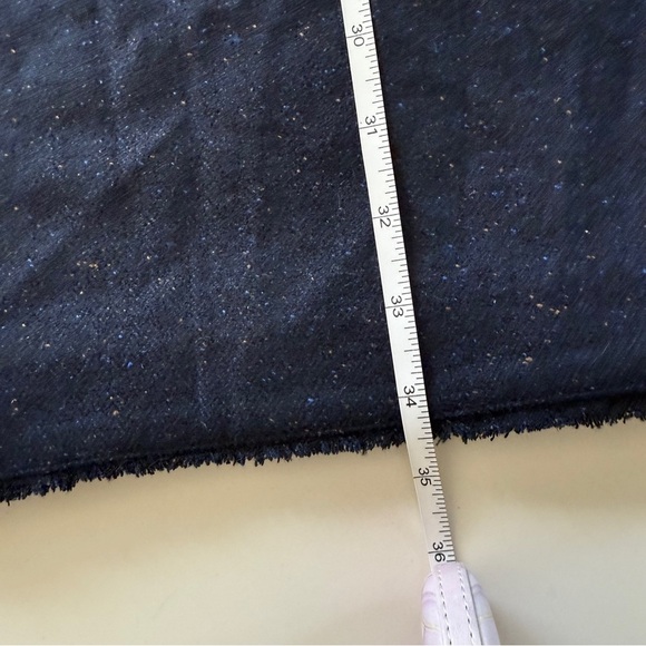 Banana Republic-Navy Blue-Wool Blend-Tweed-Speckled-Fringe-NWT-Sheath Dress-12 P - Picture 7 of 16